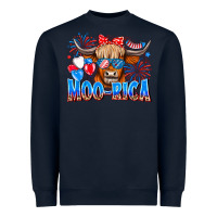 Navy moo rica Heavyweight Sweatshirt - CowhideDigitalArt