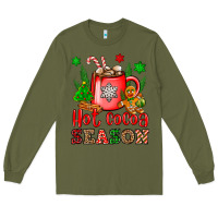 Army Green hot cocoa season Long Sleeve Tee - OliviaCreatesArt