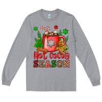 Heather Grey hot cocoa season Long Sleeve Tee - OliviaCreatesArt