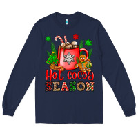 Navy hot cocoa season Long Sleeve Tee - OliviaCreatesArt