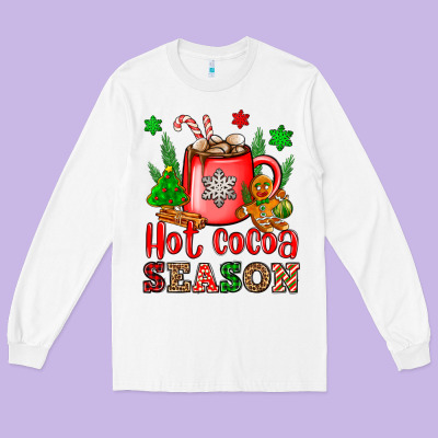 Hot Cocoa Season Long Sleeve Tee Designed By Oliviacreatesart
