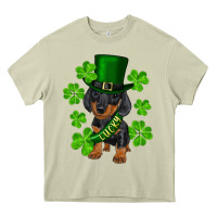 Mossy st. patrick's day lucky dachshund puppy Heavy Core Tee - RanaPortraitStore