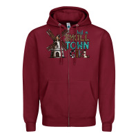 Burgundy just a small town girl Zipper Hoodie - SublimationCraftShop