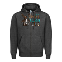 Charcoal Heather just a small town girl Zipper Hoodie - SublimationCraftShop