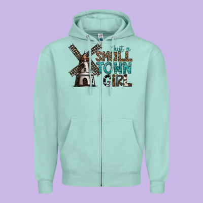 Just A Small Town Girl Zipper Hoodie Designed By Sublimationcraftshop