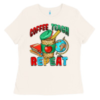 Bone coffee teach repeat Ladies Tee - NancyCooperArtShop
