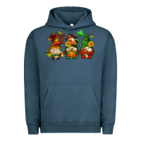 Pigment Midnight Navy fall gnomes with pumpkin pie Urban Hoodie - AdoDesignShop