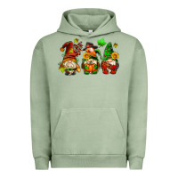Pigment Oil Green fall gnomes with pumpkin pie Urban Hoodie - AdoDesignShop