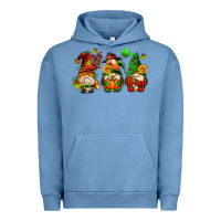 Pigment Pebble Blue fall gnomes with pumpkin pie Urban Hoodie - AdoDesignShop