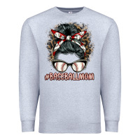 Heather Grey baseballmom messy bun Premium Sweatshirt - BarkalooDesign