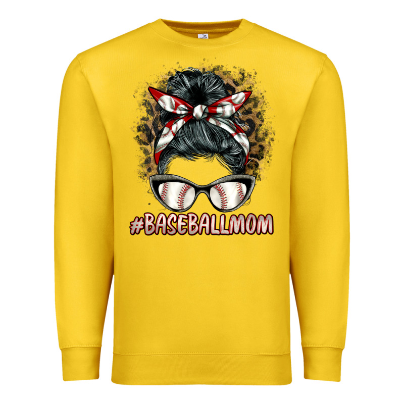 Baseballmom Messy Bun Premium Sweatshirt by BarkalooDesign | Teevron