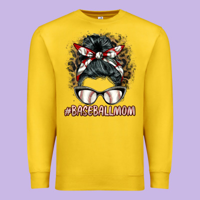 Baseballmom Messy Bun Premium Sweatshirt Designed By Barkaloodesign
