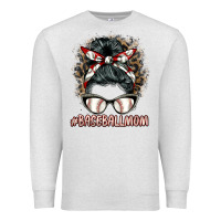 Oatmeal Heather baseballmom messy bun Premium Sweatshirt - BarkalooDesign