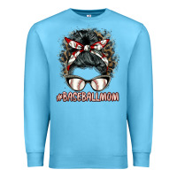 Ocean Blue baseballmom messy bun Premium Sweatshirt - BarkalooDesign