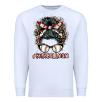 White baseballmom messy bun Premium Sweatshirt - BarkalooDesign