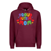Burgundy LIL Autism Mom Premium Hoodie - CowhideDigitalArt