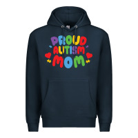 Navy LIL Autism Mom Premium Hoodie - CowhideDigitalArt