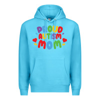 Ocean Blue LIL Autism Mom Premium Hoodie - CowhideDigitalArt