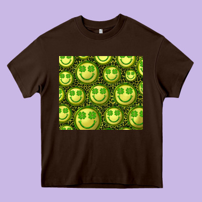 St. Patrick's Day Lucky Face Heavy Core Tee Designed By Ranaportraitstore