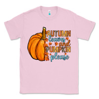 Bubblegum Pink Autumn leaves and pumpkin please Classic Tee - RanaPortraitStore