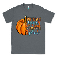 Charcoal Heather Autumn leaves and pumpkin please Classic Tee - RanaPortraitStore