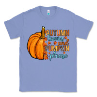 Colony Blue Autumn leaves and pumpkin please Classic Tee - RanaPortraitStore