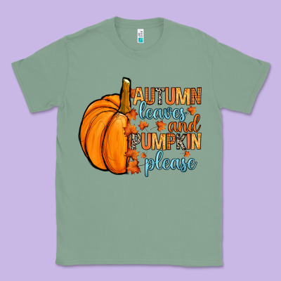 Autumn Leaves And Pumpkin Please Classic Tee Designed By Ranaportraitstore