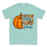 Seafoam Autumn leaves and pumpkin please Classic Tee - RanaPortraitStore