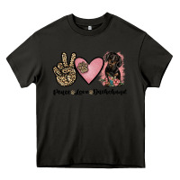 Asphalt peace love dachshund Heavy Core Tee - JahusDesignShop