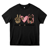 Black peace love dachshund Heavy Core Tee - JahusDesignShop