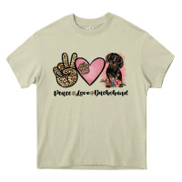 Peace Love Dachshund Heavy Core Tee | Teevron