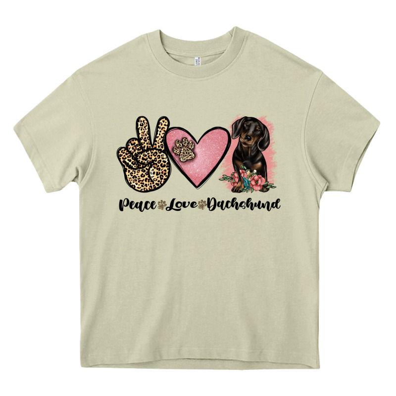Peace Love Dachshund Heavy Core Tee by JahusDesignShop | Teevron