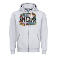 Heather Grey wife mom boss Zipper Hoodie - SublimationCraftShop