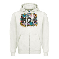 Oatmeal Heather wife mom boss Zipper Hoodie - SublimationCraftShop