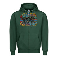 Sports Green wife mom boss Zipper Hoodie - SublimationCraftShop