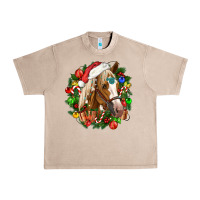 French Oak horse christmas wreath Urban Heavy Tee - CowGirlArtShop