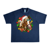 Navy horse christmas wreath Urban Heavy Tee - CowGirlArtShop