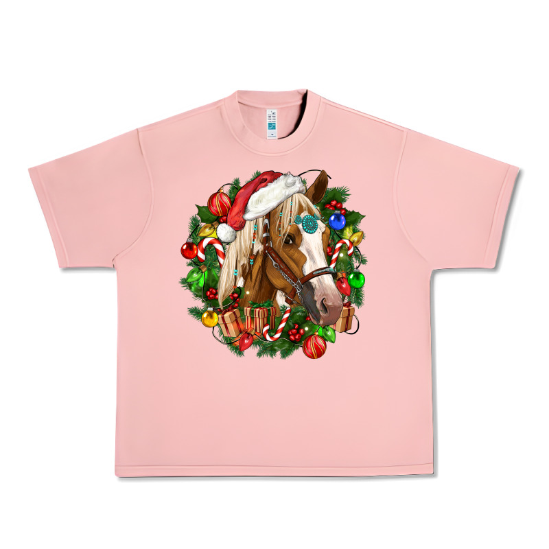 Horse Christmas Wreath Urban Heavy Tee by CowGirlArtShop | Teevron