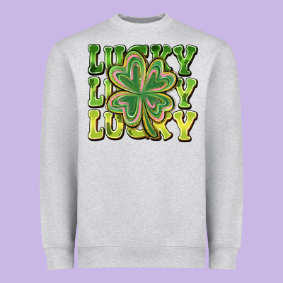 Lucky Clover Heavyweight Sweatshirt Designed By Cowhidedigitalart