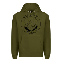Army Green Durango Mountain City - Colorado State Souvenir Gift Premium Hoodie - trangStudio