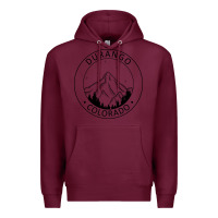 Burgundy Durango Mountain City - Colorado State Souvenir Gift Premium Hoodie - trangStudio