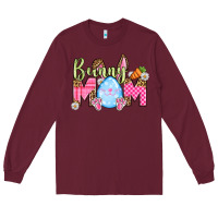 Burgundy Easter Day Bunny mom Long Sleeve Tee - OliviaCreatesArt
