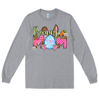 Heather Grey Easter Day Bunny mom Long Sleeve Tee - OliviaCreatesArt