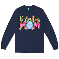 Navy Easter Day Bunny mom Long Sleeve Tee - OliviaCreatesArt