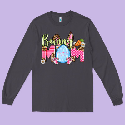 Easter Day Bunny Mom Long Sleeve Tee Designed By Oliviacreatesart