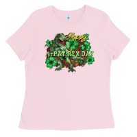 Bubblegum Pink s day t rex Ladies Tee - NancyCooperArtShop