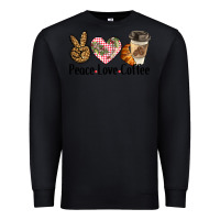 Black peace love coffee Premium Sweatshirt - BarkalooDesign