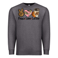 Charcoal Heather peace love coffee Premium Sweatshirt - BarkalooDesign