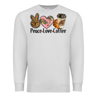 Dove Grey peace love coffee Premium Sweatshirt - BarkalooDesign