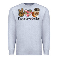 Heather Grey peace love coffee Premium Sweatshirt - BarkalooDesign